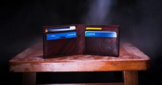 wallet on a table